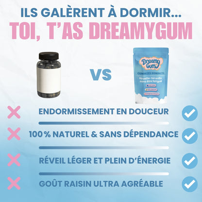 Comparaison entre DreamyGum sommeil et compléments classiques – solution naturelle au goût raisin pour un réveil plein d’énergie et sans dépendance

